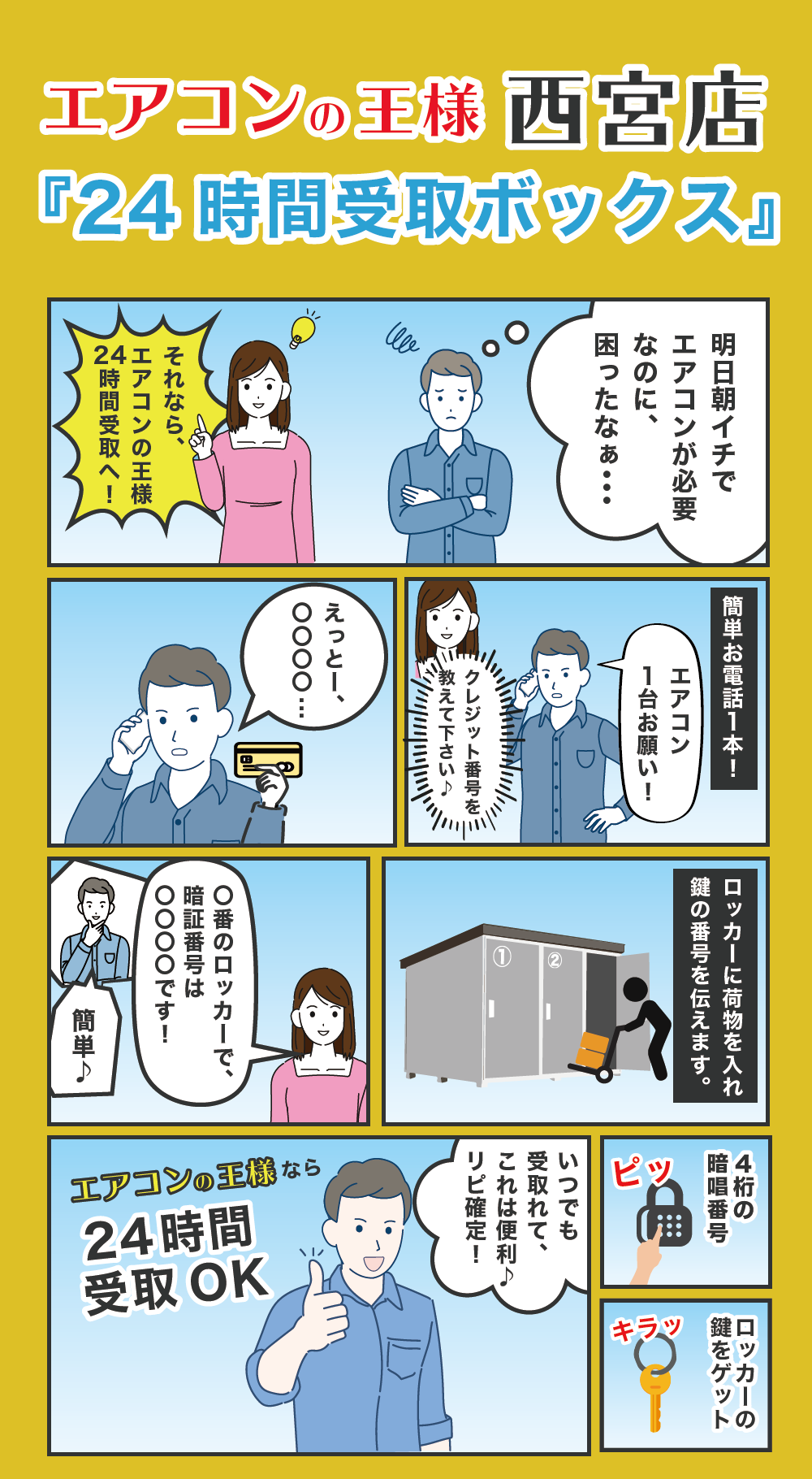 24時間受取方法 | 最安値ルームエアコン・業務用エアコン・テンカセ